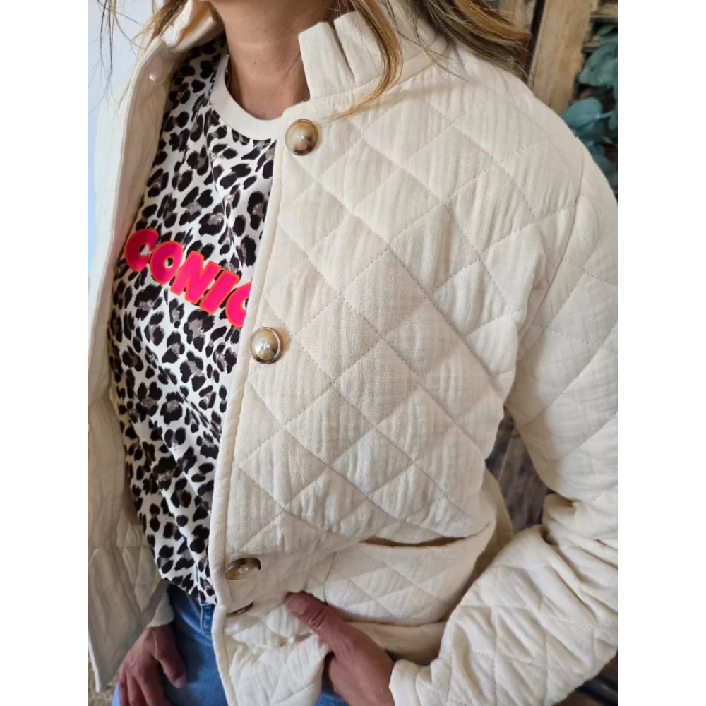 Veste Line beige matelassé gaze de coton