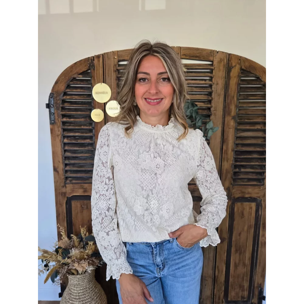 Blouse Julia dentelle beige