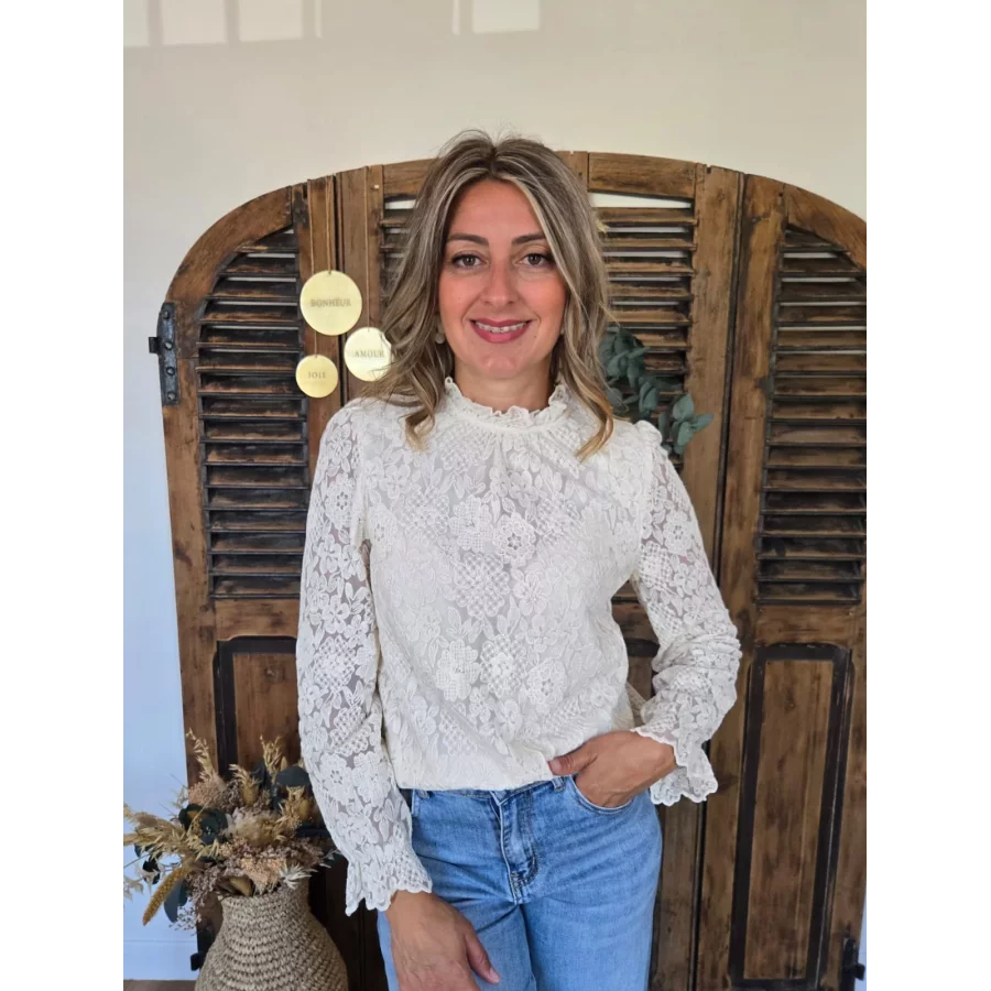 Blouse Julia dentelle beige