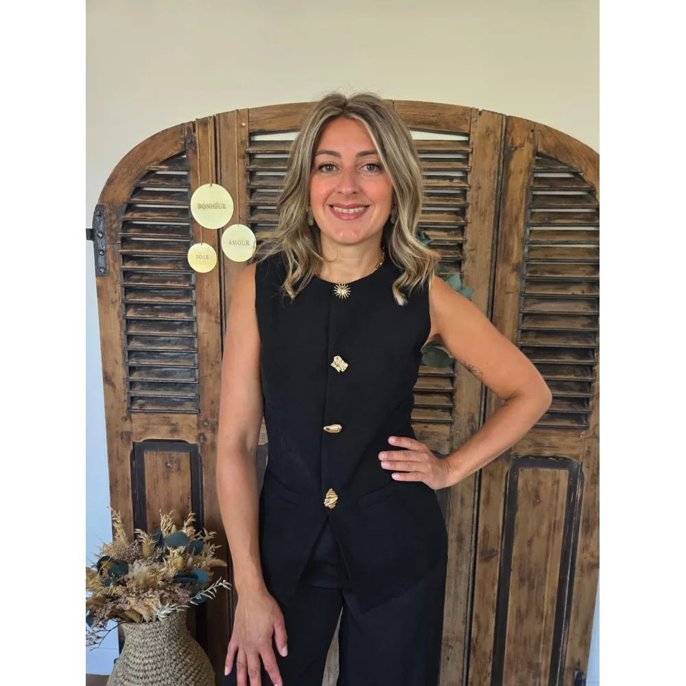 Gilet garcon de café Leo noir
