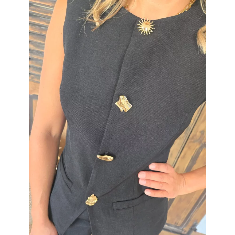 Gilet garcon de café Leo noir