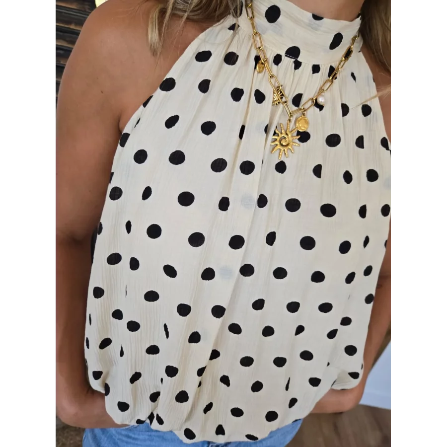 Blouse Maia beige pois noir