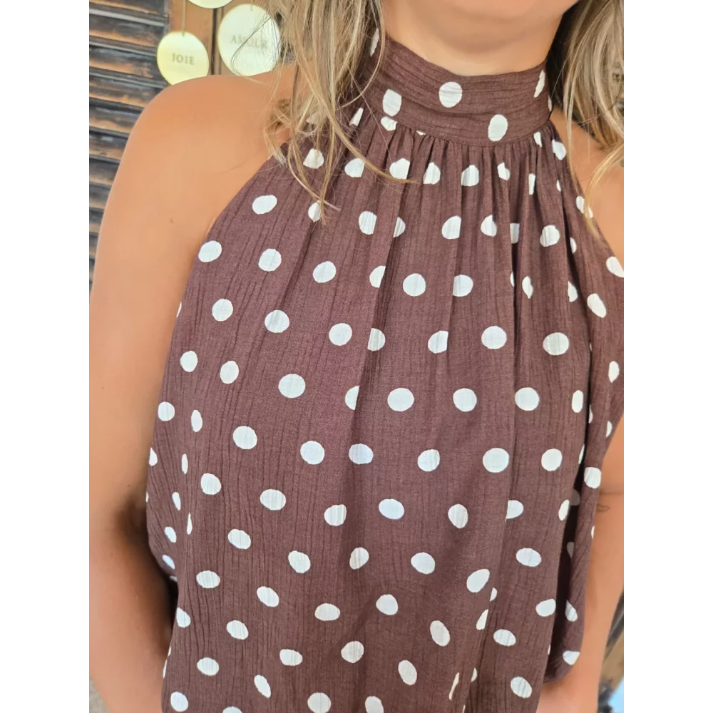 Blouse Maia choco pois ecru