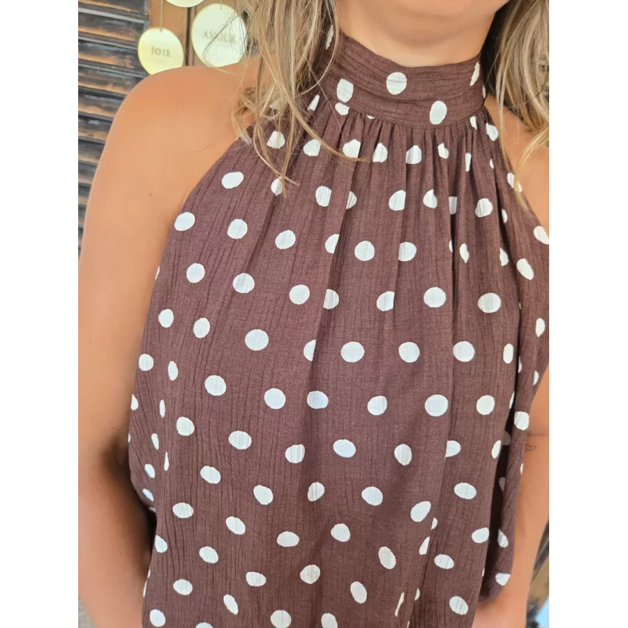 Blouse Maia choco pois ecru