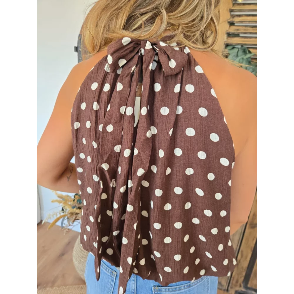 Blouse Maia choco pois ecru