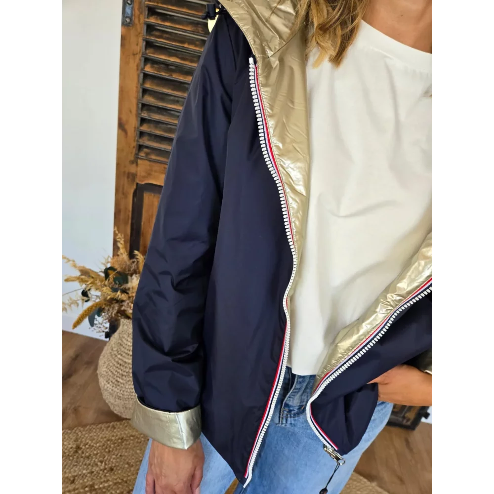 Veste impermeable marine reversible mi saison