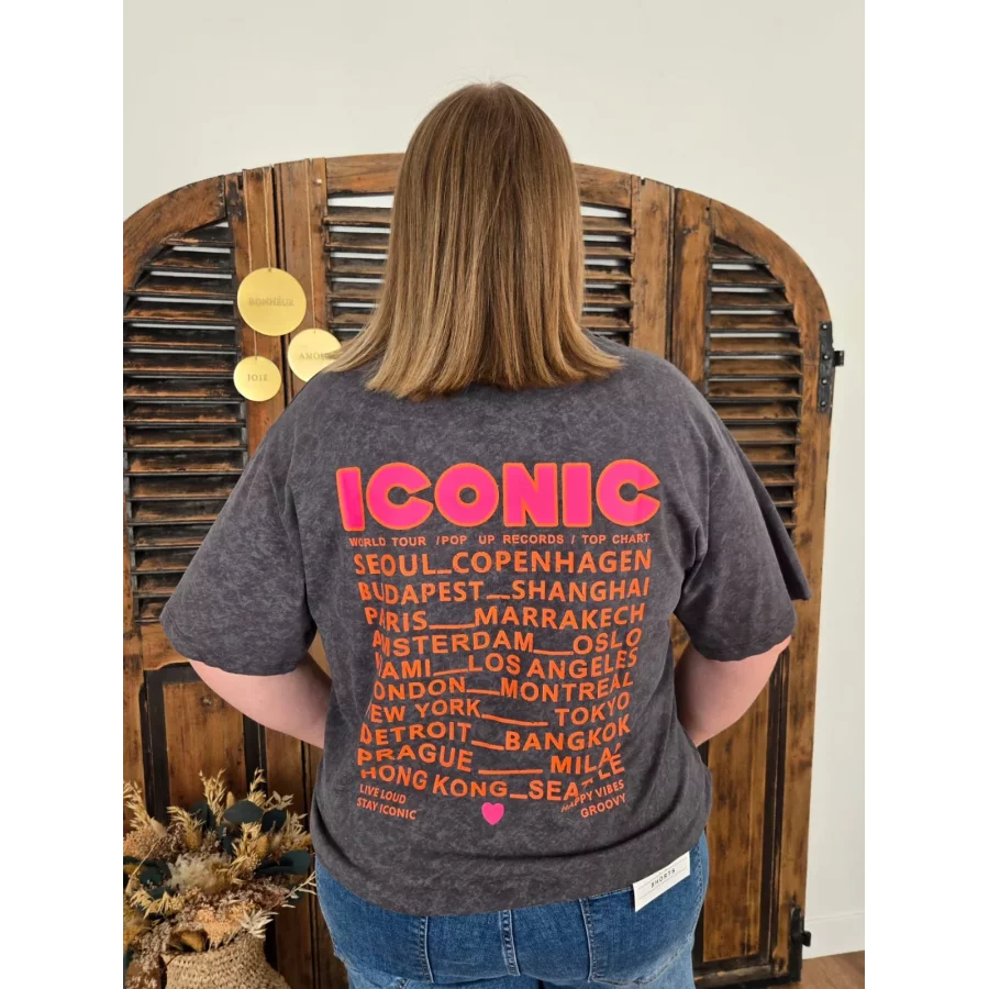 T-shirt Iconic gris anthracite