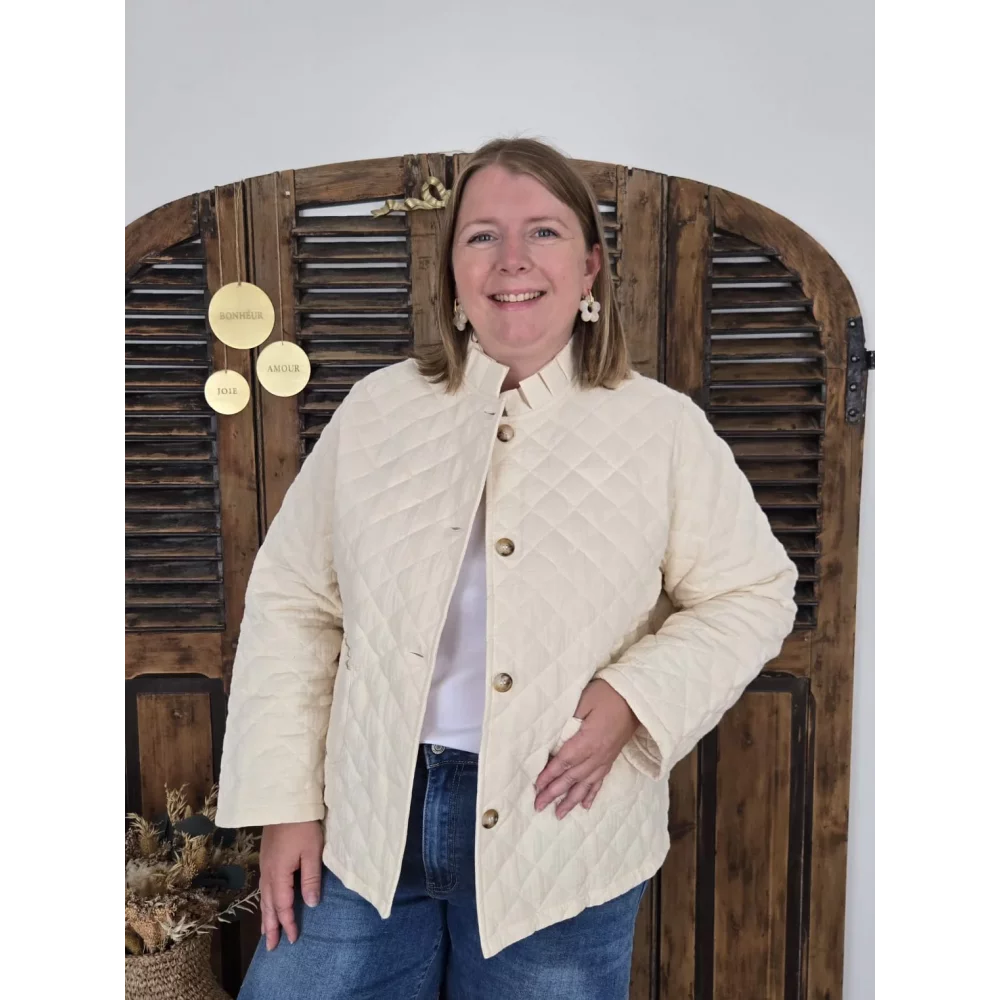 Veste Line beige matelassée gaze de coton
