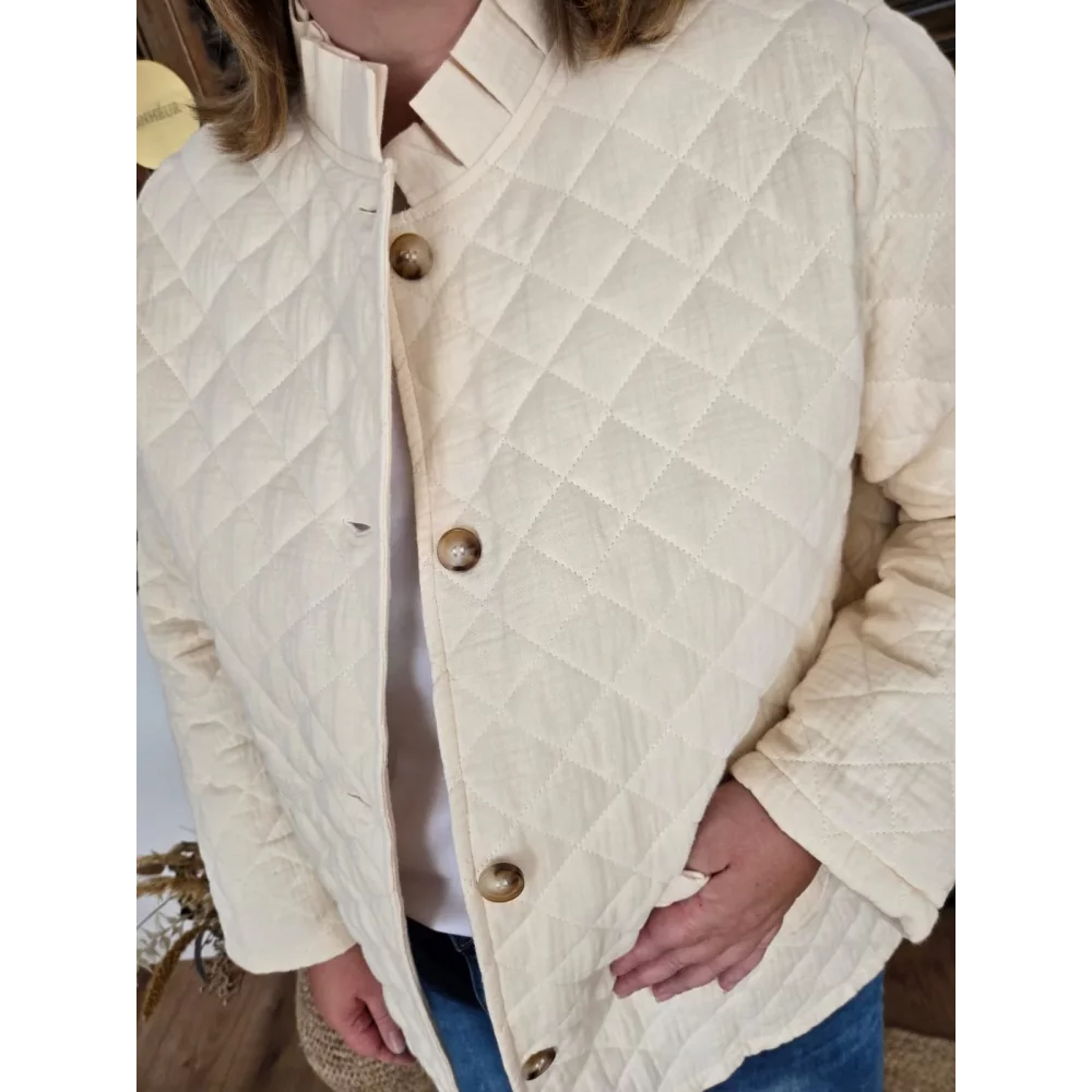 Veste Line beige matelassée gaze de coton