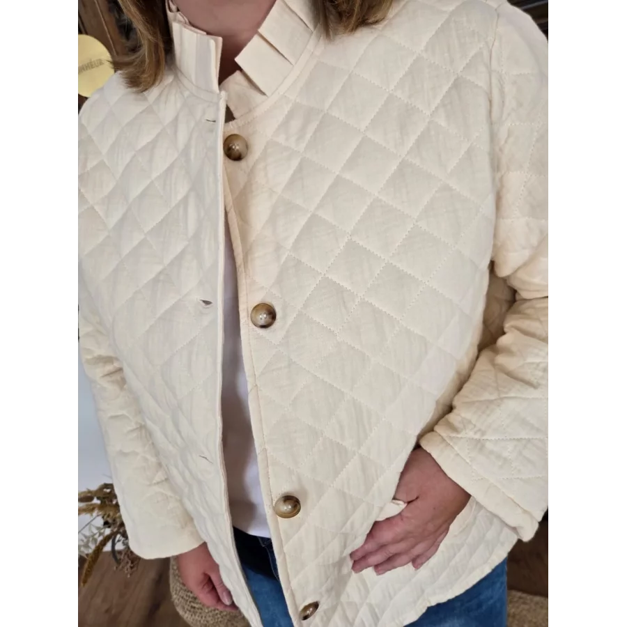 Veste Line beige matelassée gaze de coton