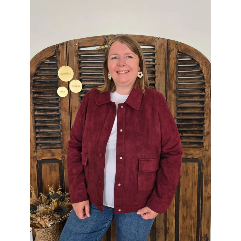 Veste Jeanne suedine bordeaux