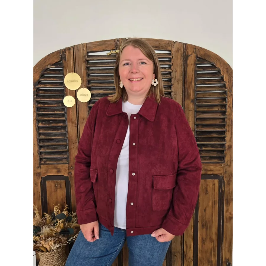 Veste Jeanne suedine bordeaux