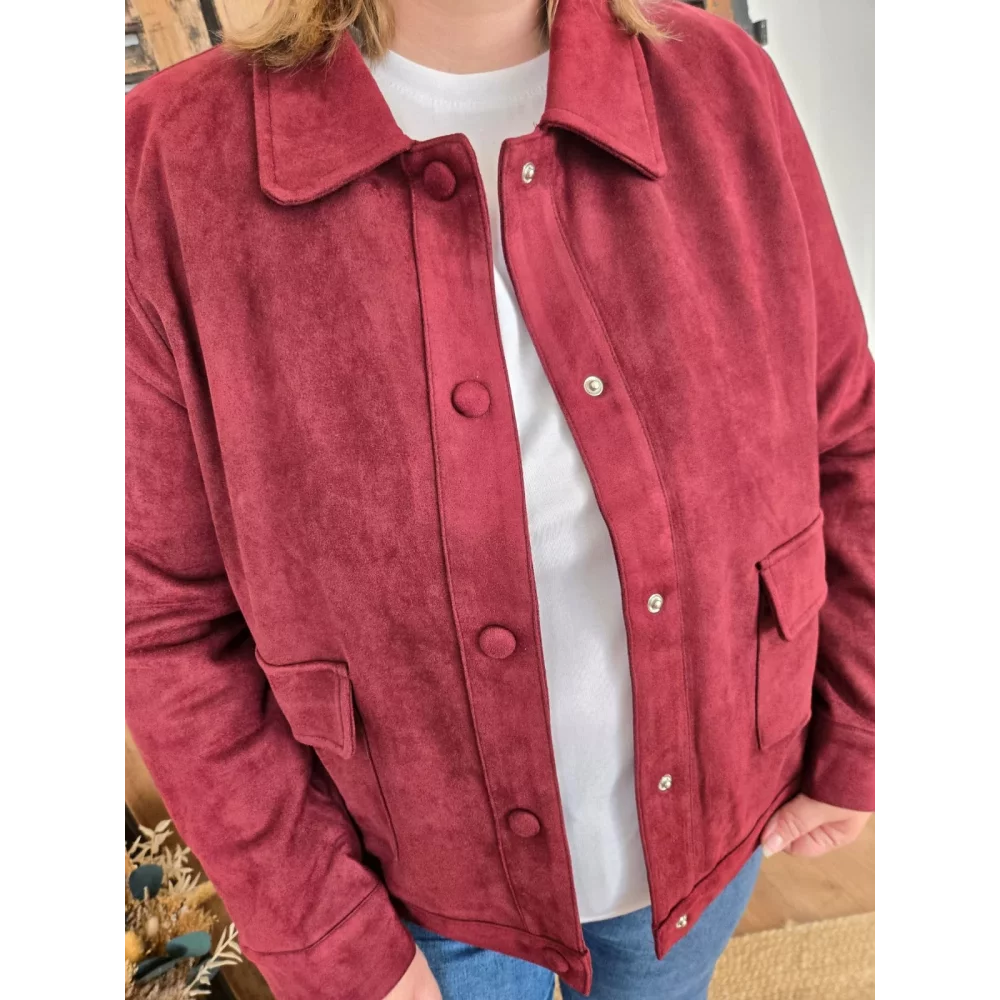 Veste Jeanne suedine bordeaux