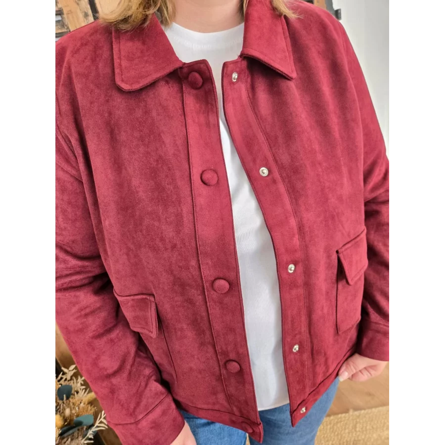 Veste Jeanne suedine bordeaux