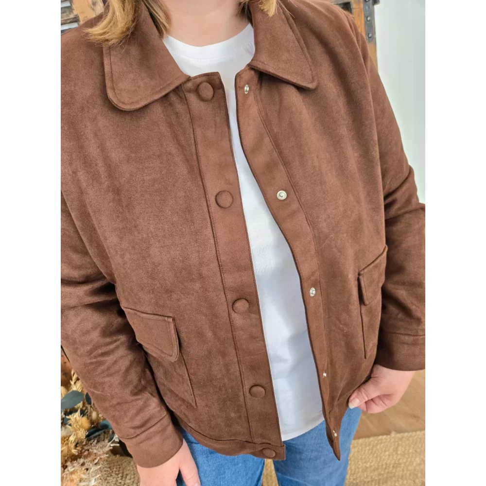 Veste Jeanne suedine chocolat