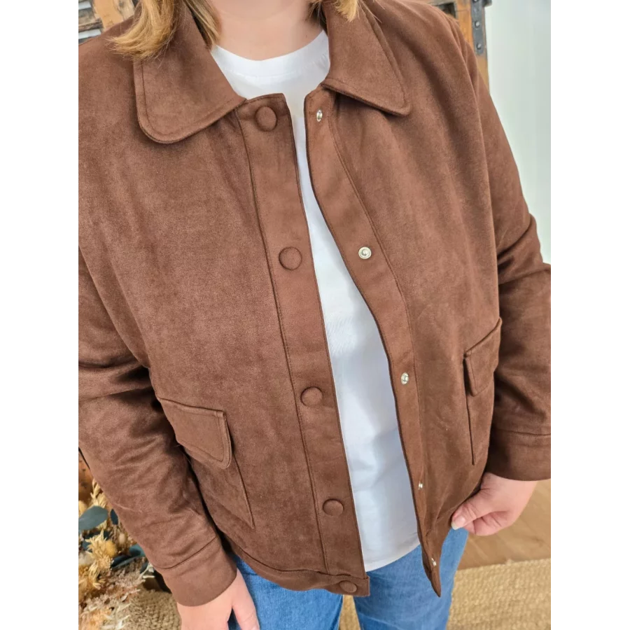 Veste Jeanne suedine chocolat