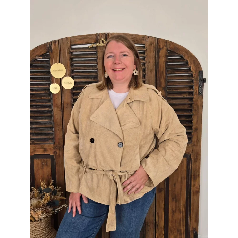 Veste Trench Judith suedine beige