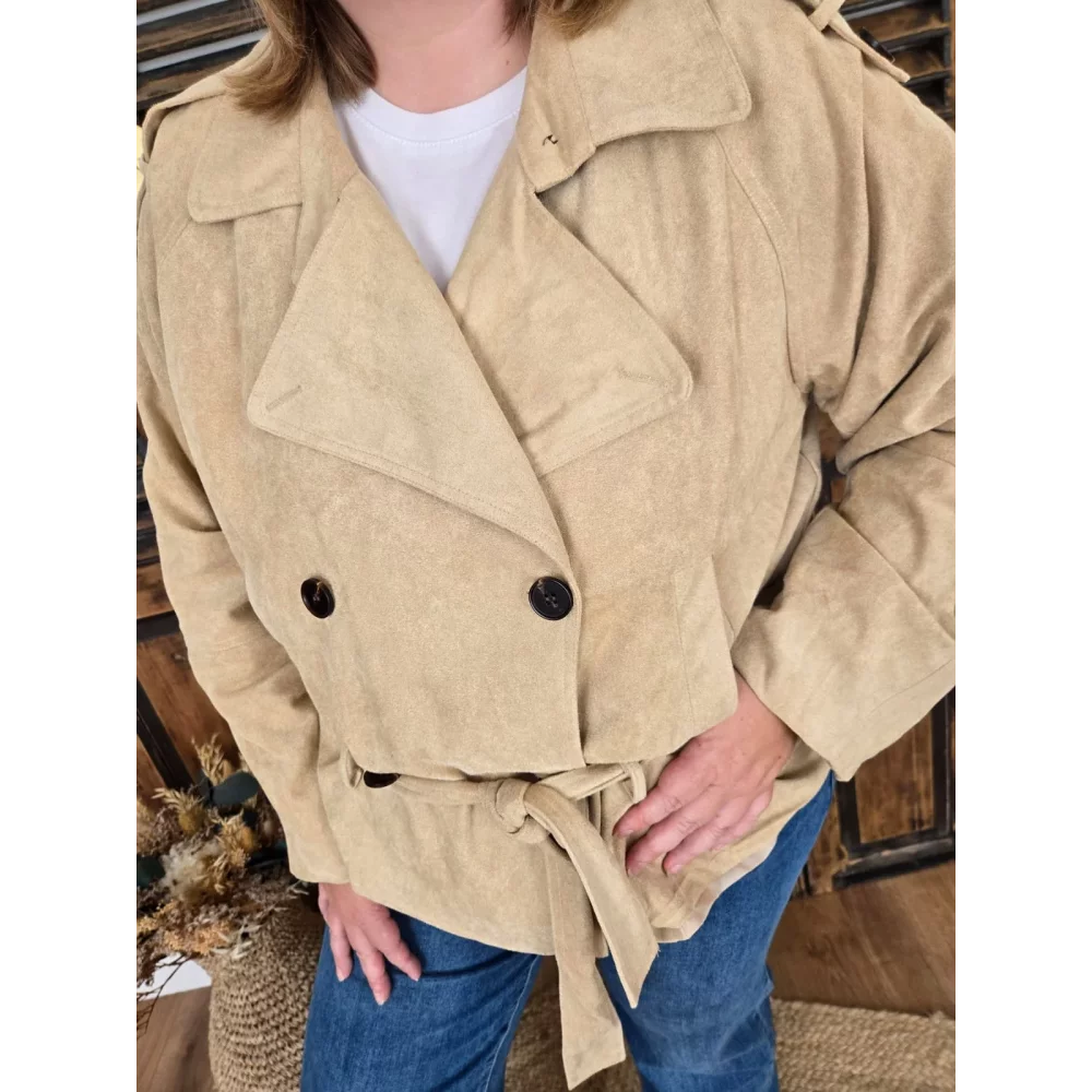 Veste Trench Judith suedine beige