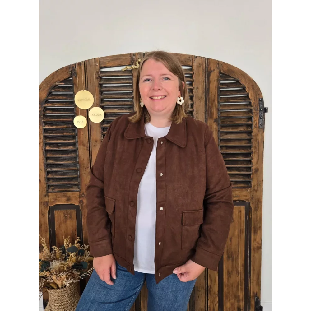 Veste Jeanne suedine chocolat