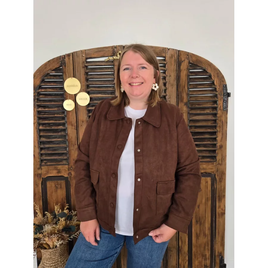 Veste Jeanne suedine chocolat