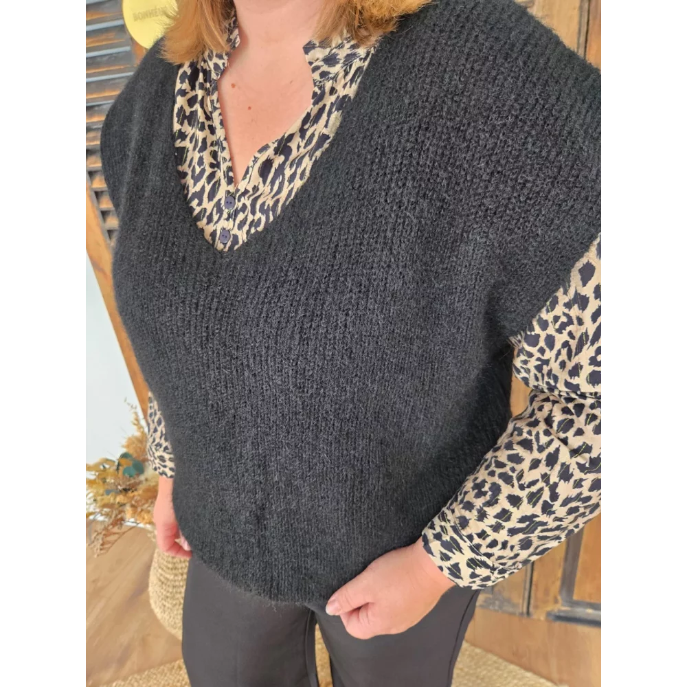 Pull Noah sans manches noir