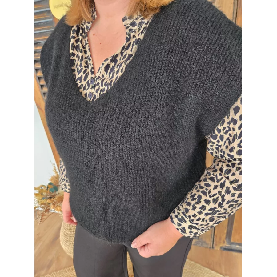 Pull Noah sans manches noir