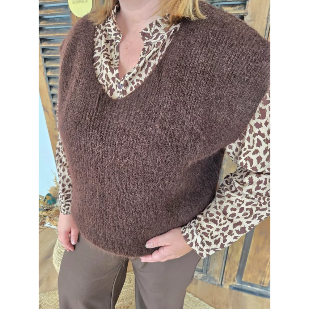 Pull Noah sans manches choco