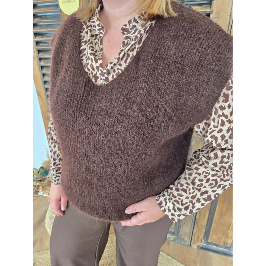 Pull Noah sans manches choco