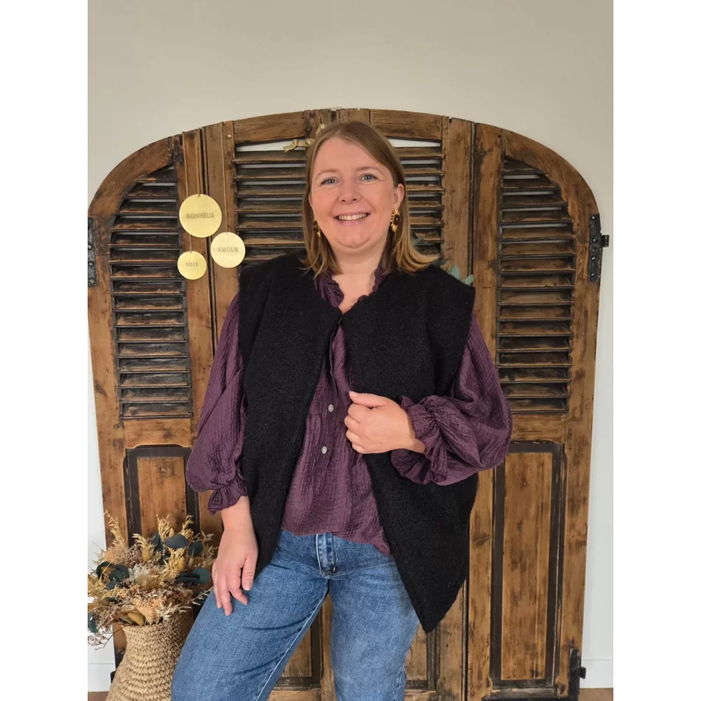 Gilet Veste feutre noir
