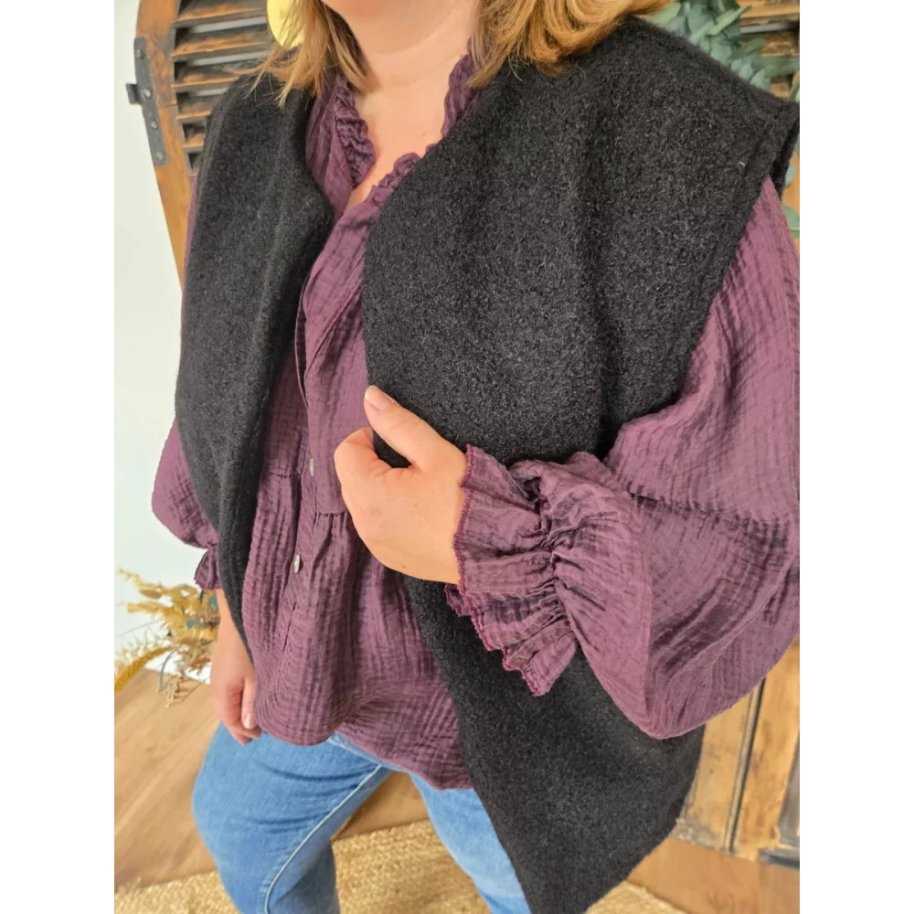 Gilet Veste feutre noir