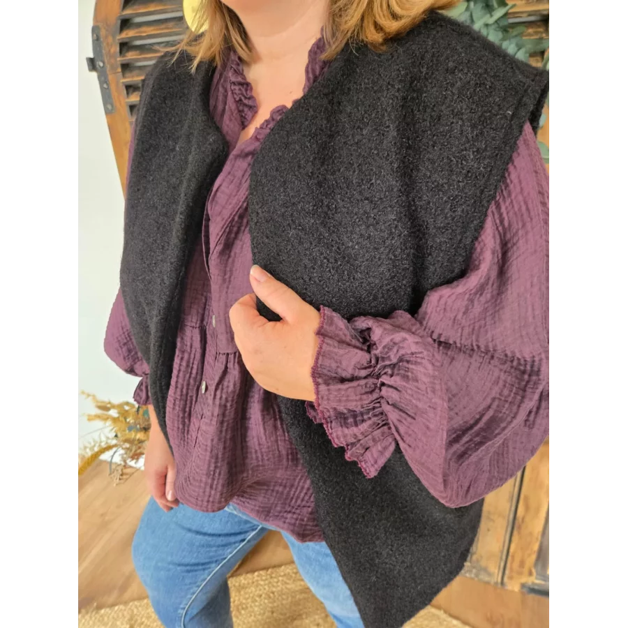 Gilet Veste feutre noir