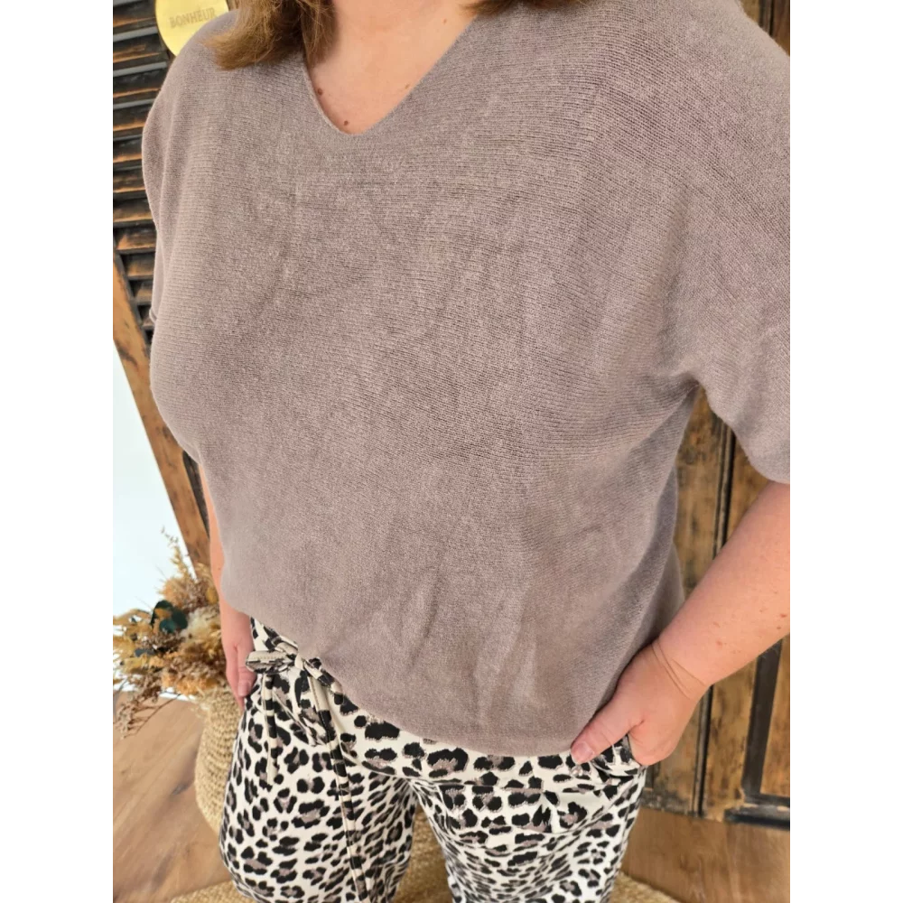 Pull Henri taupe