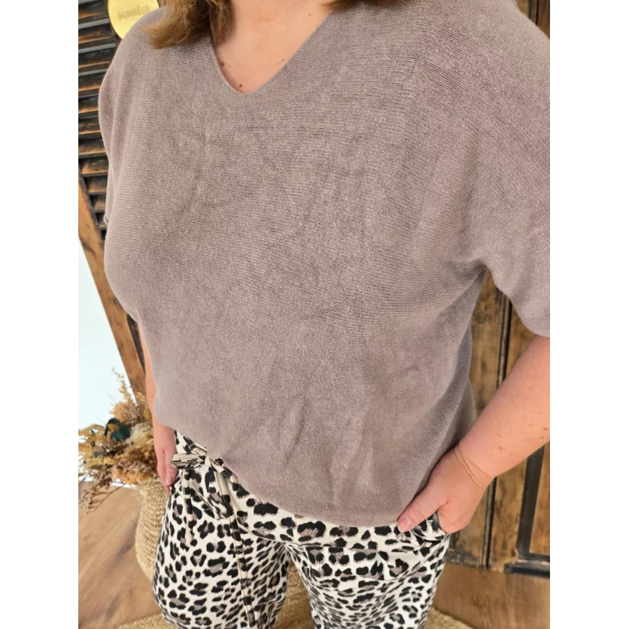 Pull Henri taupe