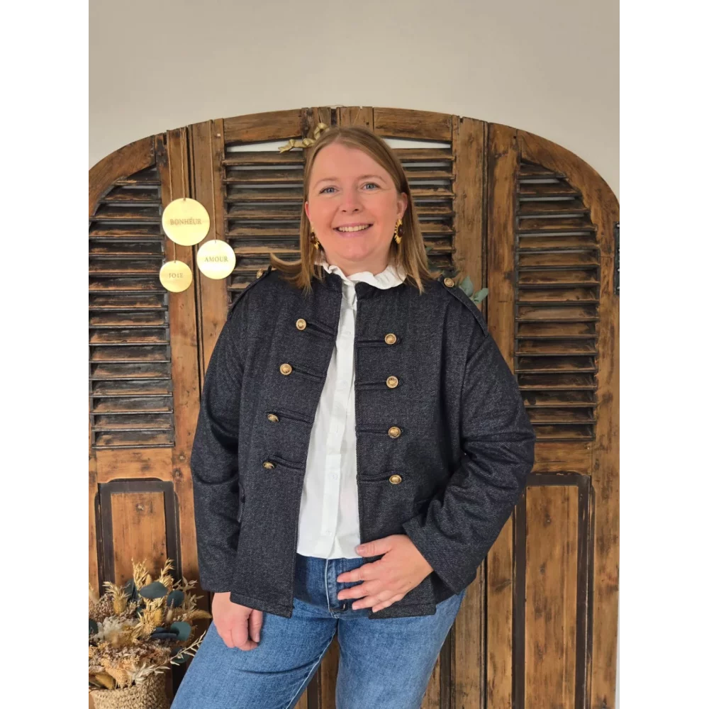 Veste officier bleu marine chiné