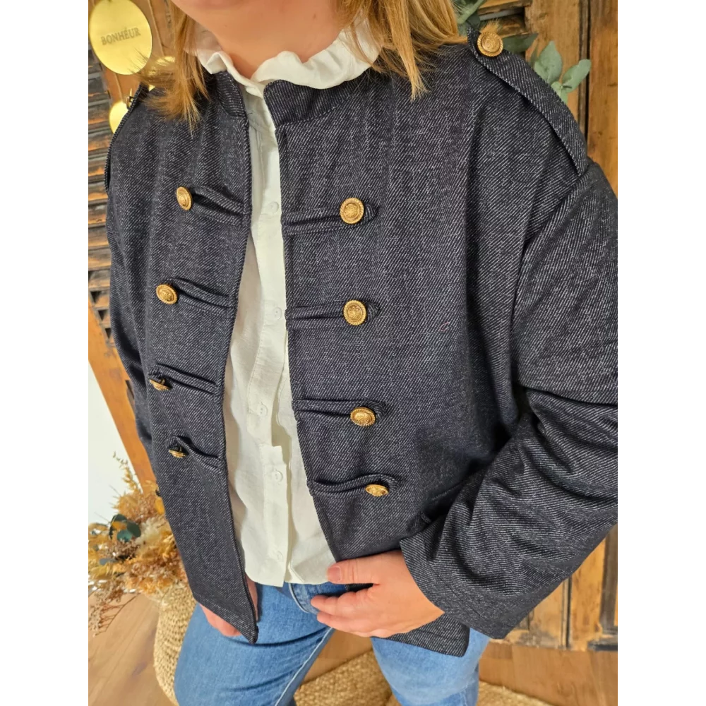 Veste officier bleu marine chiné