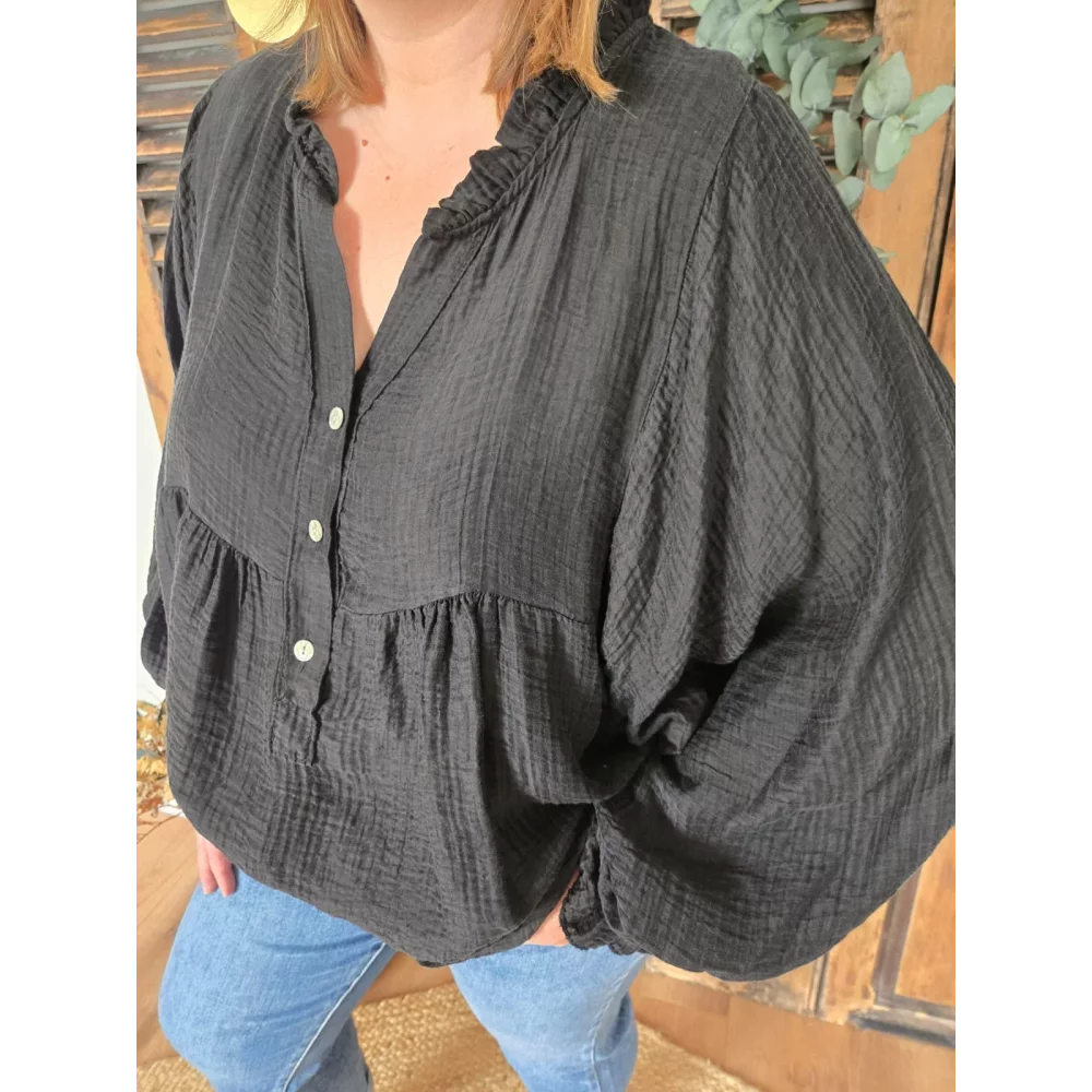 Blouse Doriane oversize noir