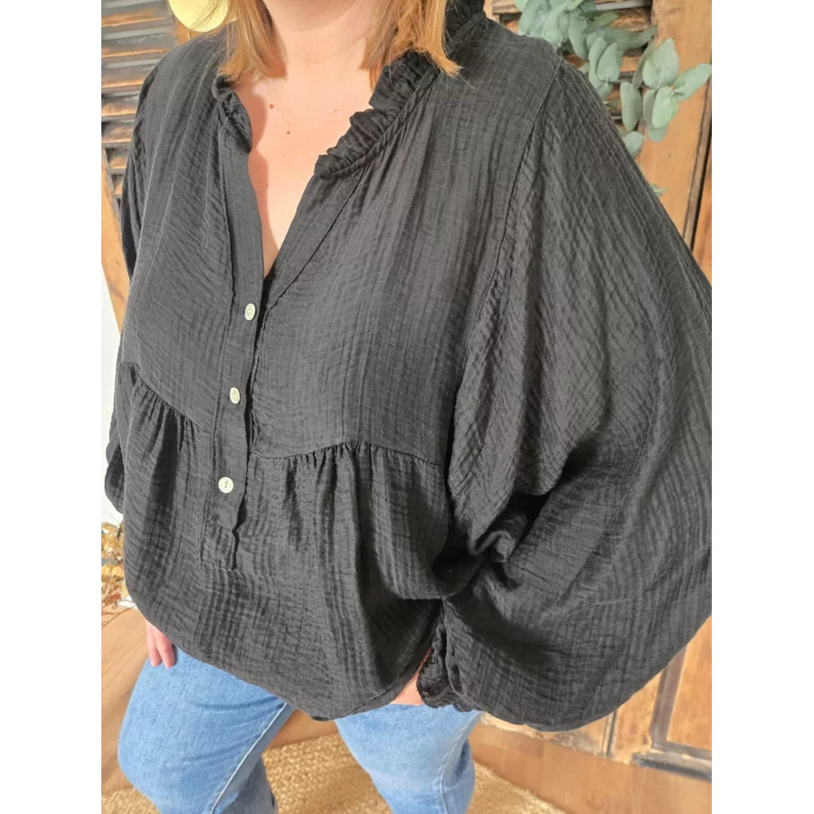 Blouse Doriane oversize noir
