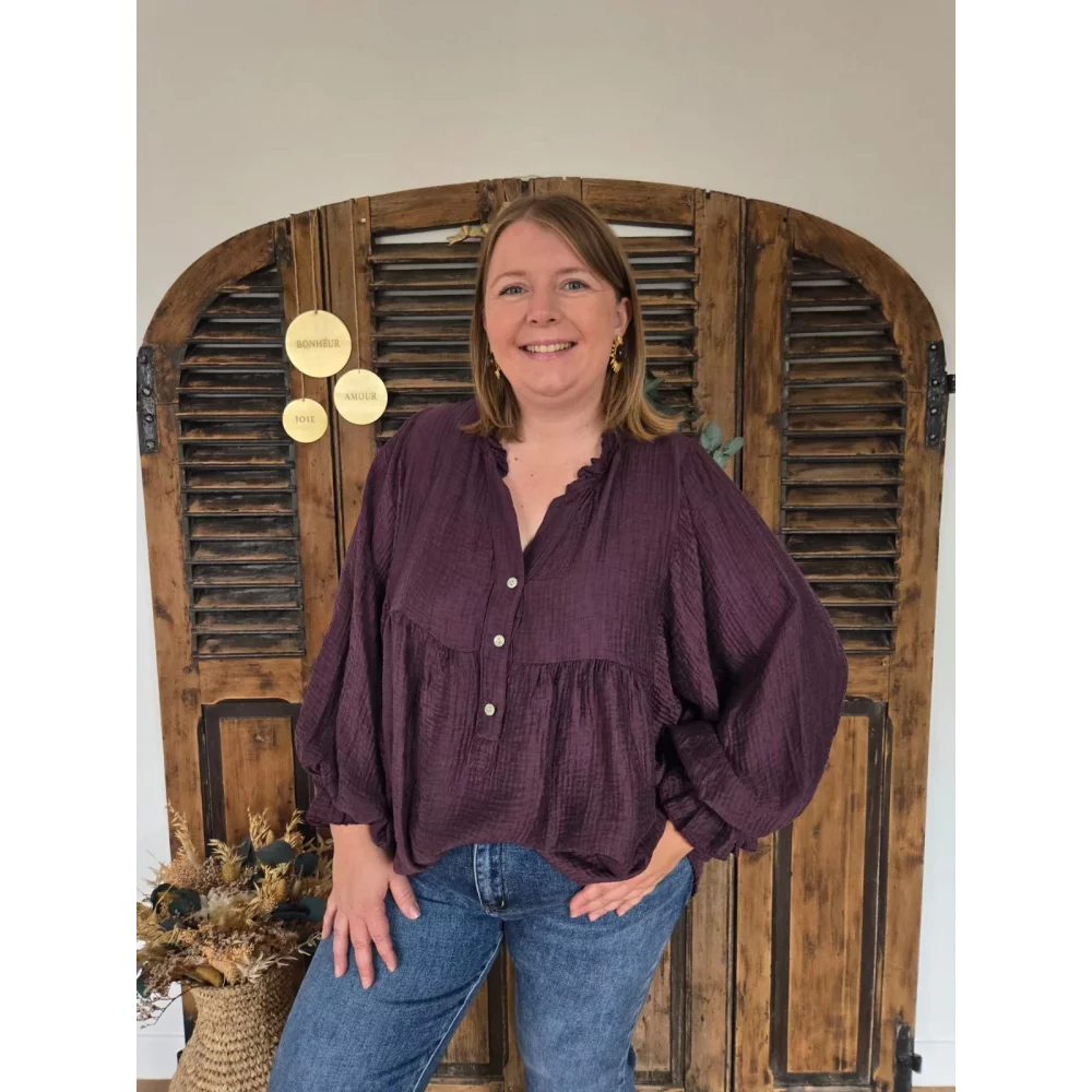 Blouse Doriane oversize prune