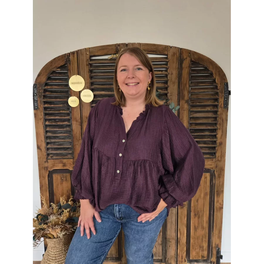 Blouse Doriane oversize prune