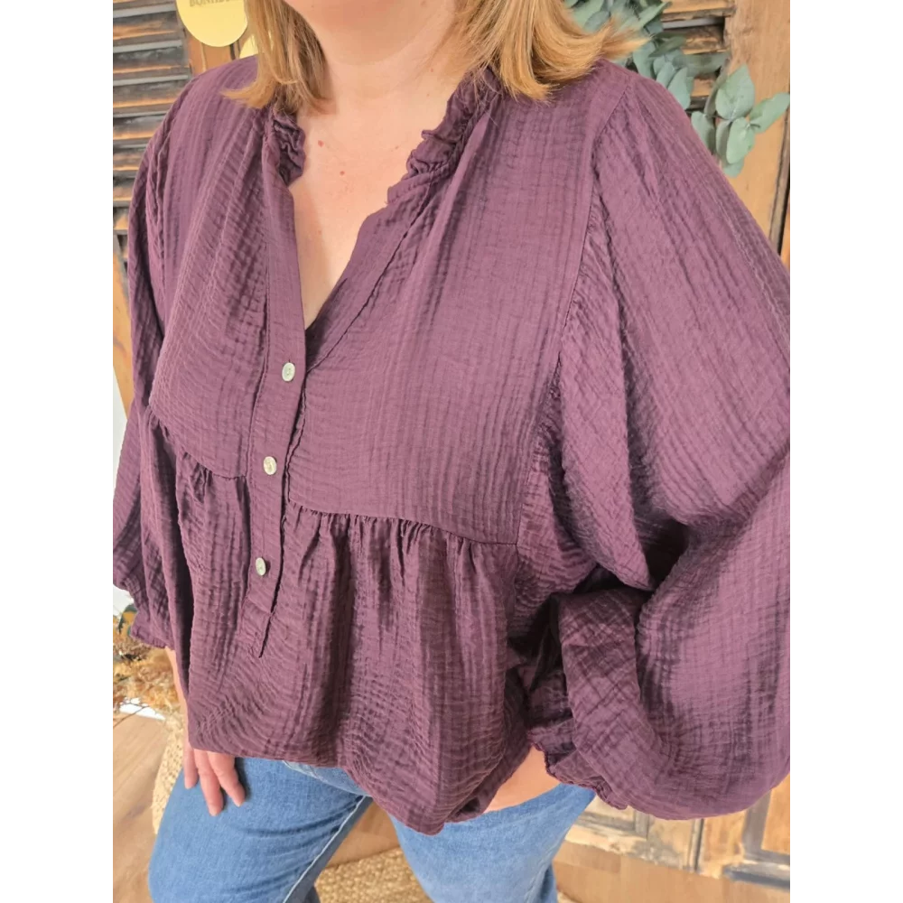 Blouse Doriane oversize prune