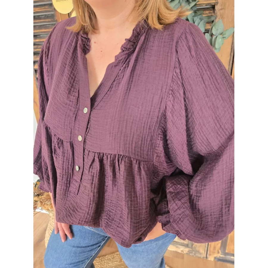 Blouse Doriane oversize prune