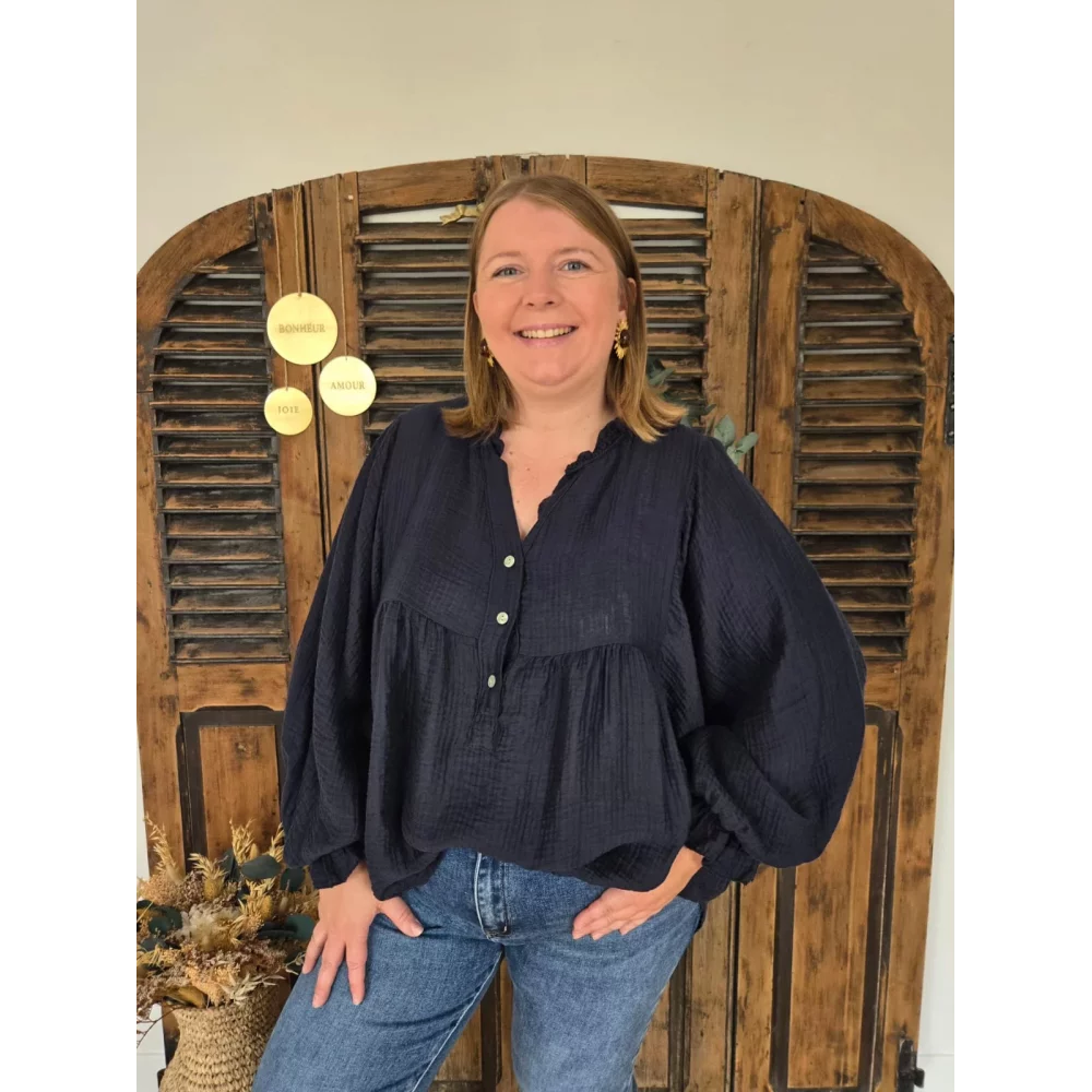 Blouse Doriane oversize marine