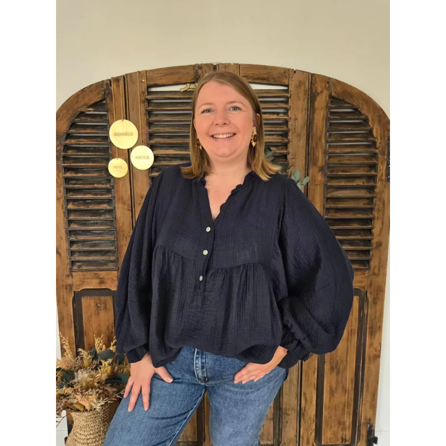 Blouse Doriane oversize marine