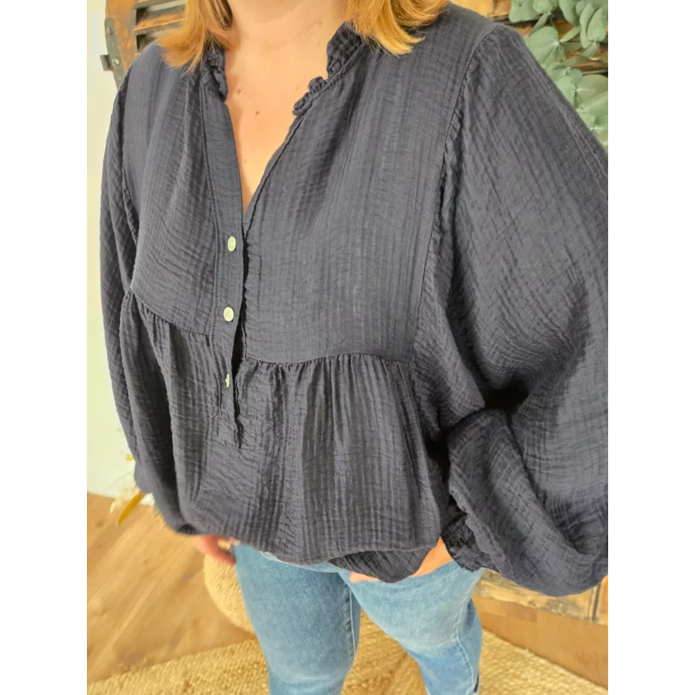 Blouse Doriane oversize marine