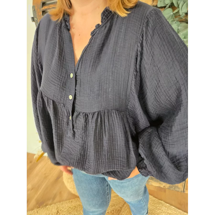 Blouse Doriane oversize marine