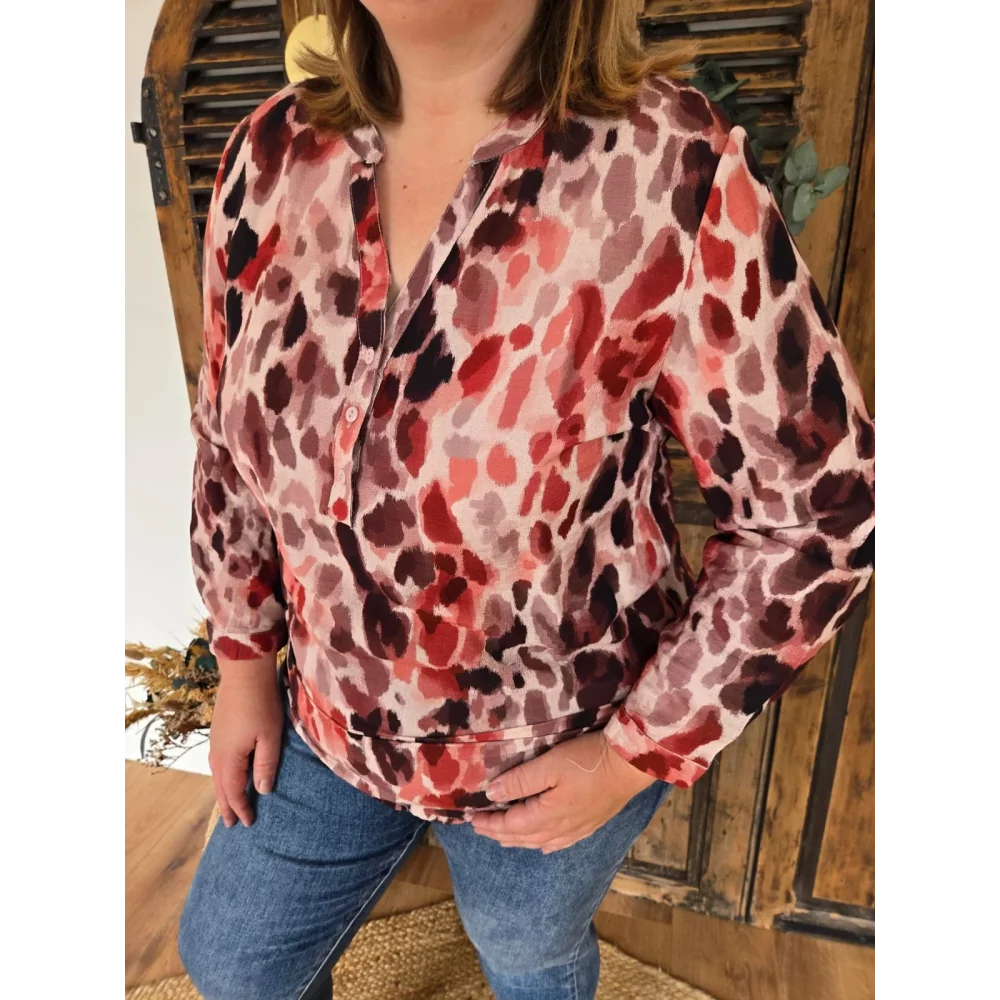 Blouse Coralie leopard rose