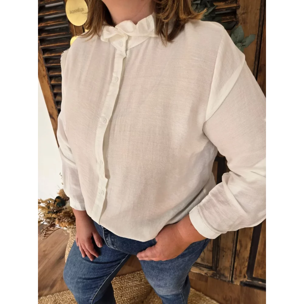 Chemise Cyrielle blanche col victorien