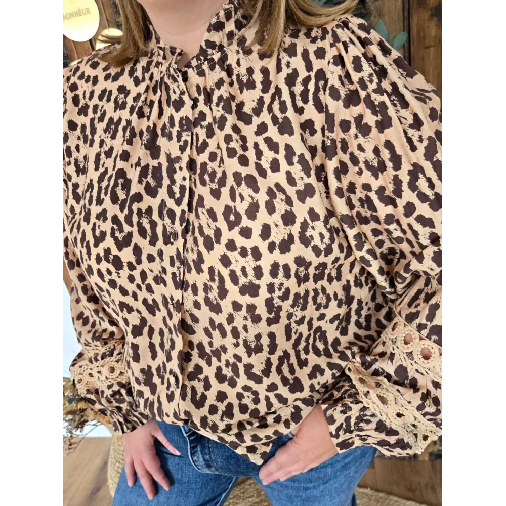 Blouse Chimene leopard camel