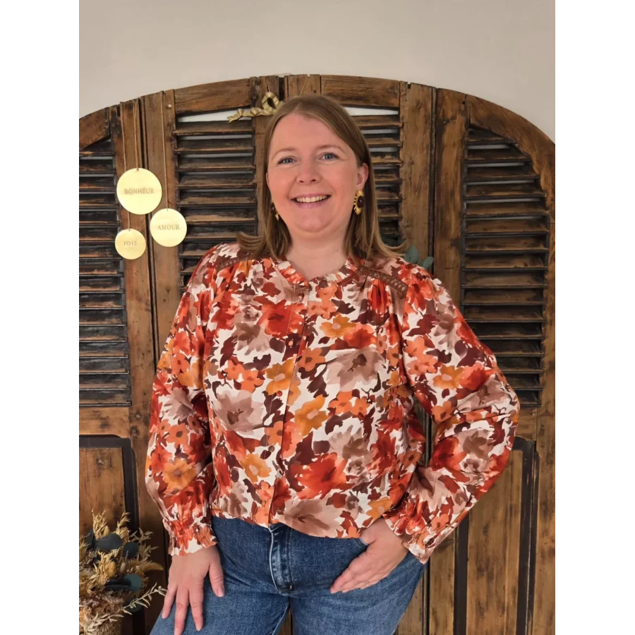 Blouse Celia fleurs orange
