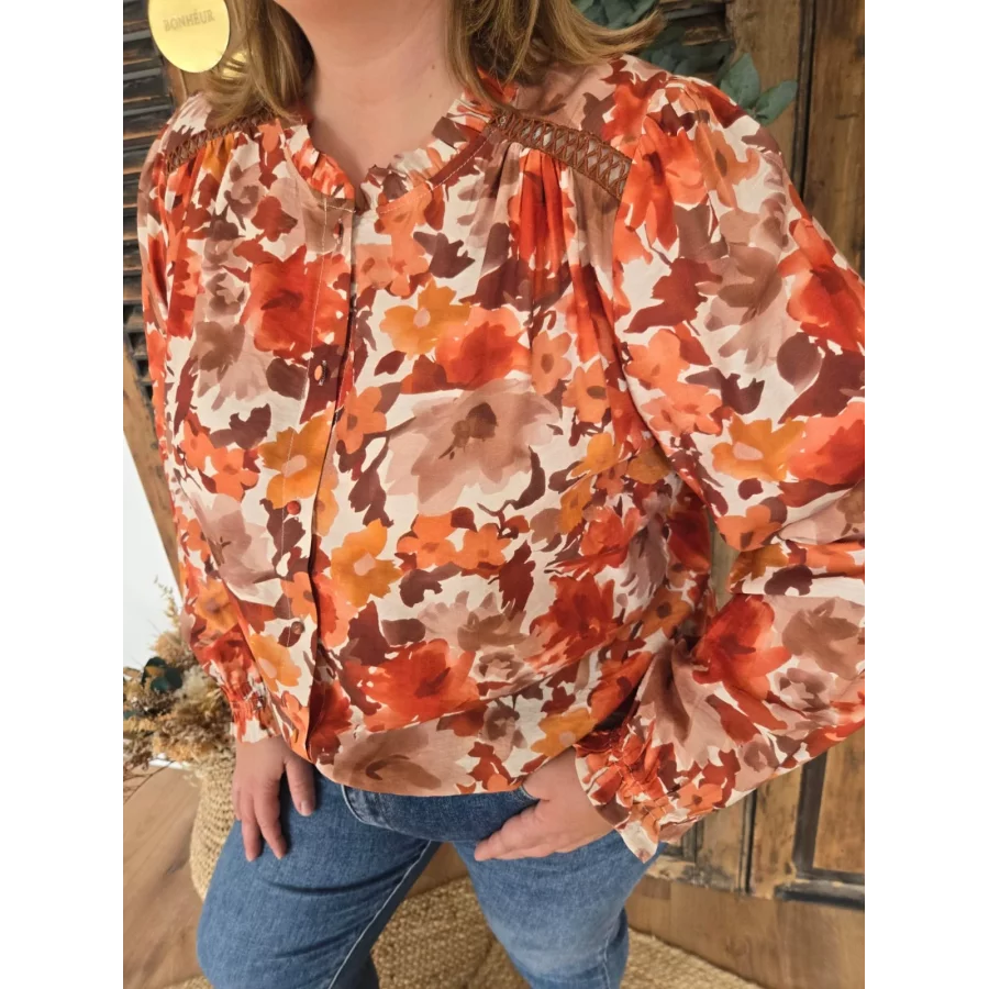 Blouse Celia fleurs orange